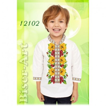 Рубашка для хлопчиків (габардин) Заготовка для вишивки бісером або нитками Biser-Art 12102ба-г - Вишивка хрестиком і бісером - Овечка Рукодільниця