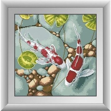 Набор для рисования камнями алмазная живопись Dream Art Карпы кои (квадратные, полная) 30022D - Вышивка крестиком и бисером - Овца Рукодельница