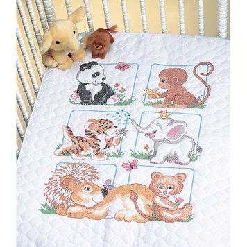 Набір для вишивання ковдри Dimensions 13083 Animal Babes Quilt - Вишивка хрестиком і бісером - Овечка Рукодільниця