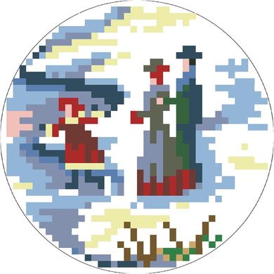 Набір для вишивки нитками Барвиста Вишиванка Пошита новорічна іграшка Канікули (серія: Ковзанка) 10х10 ТР190аБ1010i - Вишивка хрестиком і бісером - Овечка Рукодільниця