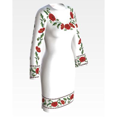 Заготовка жіночого плаття Тендітні маки для вишивки бісером ПЛ050кБнннн