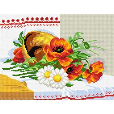 Маки та ромашки Набір для вишивання по канві з малюнком Quick Tapestry TL-25 - Вышивка крестиком и бисером - Овца Рукодельница