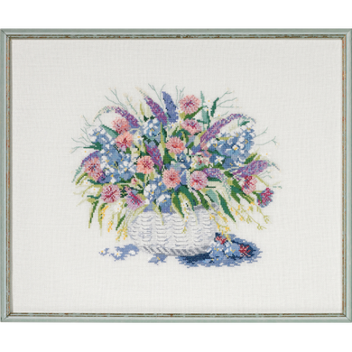 Набір для вишивання "Кошик з квітами (Basket with flowers)" PERMIN - Вишивка хрестиком і бісером - Овечка Рукодільниця