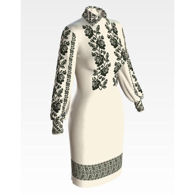 Набор для вышивки нитками Барвиста Вышиванка заготовки женского платья – вышиванки Розы монохром ПЛ081шМннннi