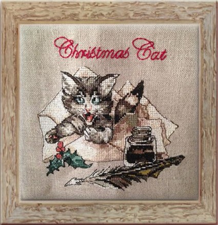 Christmas Cat/Різдвяний кіт. Набір для вишивання хрестом. Nimue (145 K) - Вишивка хрестиком і бісером - Овечка Рукодільниця