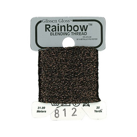 Rainbow Blending Thread 812 Dark Brown Металлизированное мулине Glissen Gloss RBT812 - Вишивка хрестиком і бісером - Овечка Рукодільниця