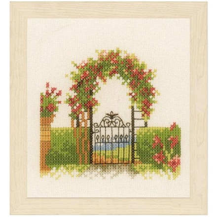 Набор для вышивания Lanarte PN-0162522 Ограда с цветами - Вишивка хрестиком і бісером - Овечка Рукодільниця