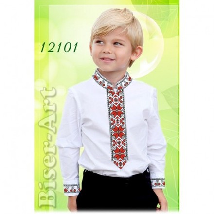 Рубашка для хлопчиків (габардин) Заготовка для вишивки бісером або нитками Biser-Art 12101ба-г - Вишивка хрестиком і бісером - Овечка Рукодільниця