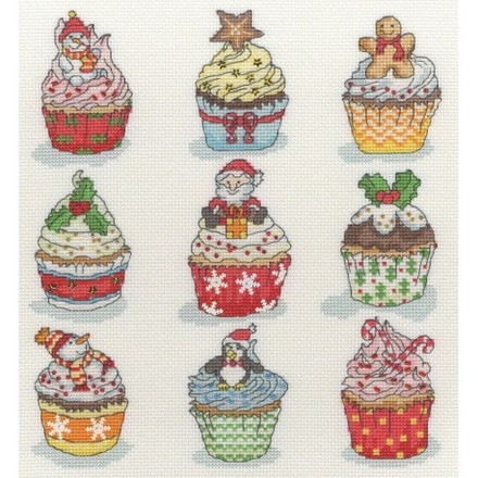 Набор для вышивания крестом Bothy Threads XH6 Christmas Cup Cakes Рождественские кексы - Вишивка хрестиком і бісером - Овечка Рукодільниця