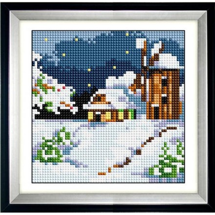 Зимняя мельница. Dream Art (30484D) - Вышивка крестиком и бисером - Овца Рукодельница
