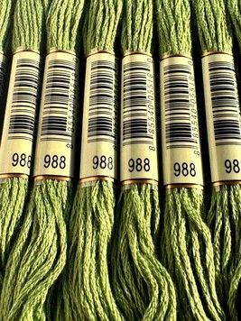 Муліне для вишивання AIRO №988 колір Forest Green, Medium/Середній лісовий зелений 8м
