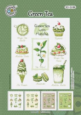 Зелений чай. Схема для вишивання хрестиком. Soda Stitch (SO-G166) - Вишивка хрестиком і бісером - Овечка Рукодільниця