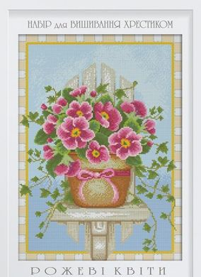 Розовые цветы. Набор для вышивания крестиком. Дантель Dantel (045D) - Вышивка крестиком и бисером - Овца Рукодельница