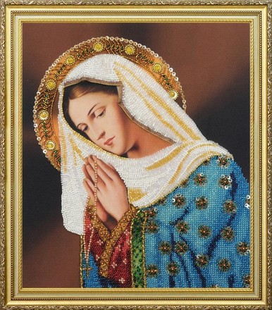 Діва Марія, що молиться. Набір для вишивання бісером. Картини Бісером (Р-358кб) - Вишивка хрестиком і бісером - Овечка Рукодільниця