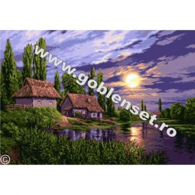 Набор для вышивания гобелен Goblenset G942 Пейзаж при полной луне - Вишивка хрестиком і бісером - Овечка Рукодільниця