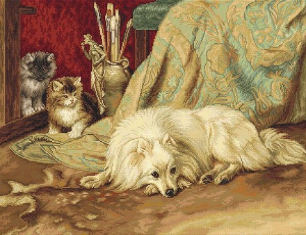Собака и кошки. Набор для вышивания. Luca-S (G582) - Вышивка крестиком и бисером - Овца Рукодельница