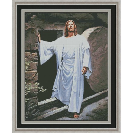 Иисус возле гробницы Электронная схема для вышивания крестиком Р-0019