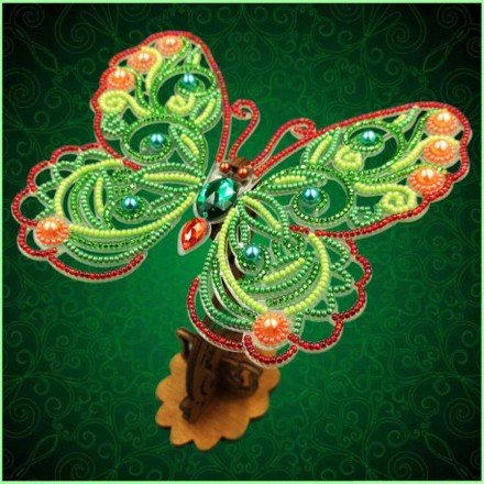 Набор для вышивки бисером бабочки на прозрачной основе Вдохновение 3d Ажурная бабочка BGP-085 - Вишивка хрестиком і бісером - Овечка Рукодільниця