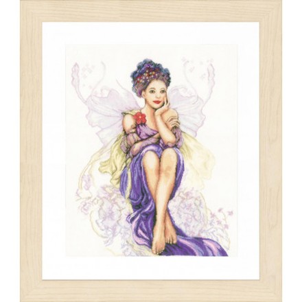 Набор для вышивания Lanarte Purple butterfly girl Девушка - фиолетовая бабочка PN-0150005 - Вышивка крестиком и бисером - Овца Рукодельница