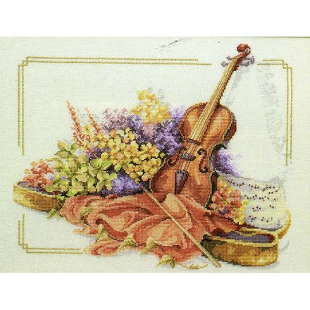 Набор для вышивания Lanarte L34128 Violin with flowers - Вишивка хрестиком і бісером - Овечка Рукодільниця