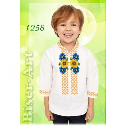 Рубашка для хлопчиків (габардин) Заготовка для вишивки бісером або нитками Biser-Art 1258ба-г - Вишивка хрестиком і бісером - Овечка Рукодільниця