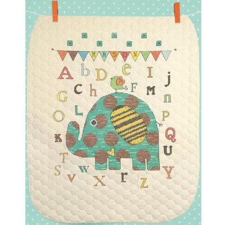 Набор для вышивания детского одеяла Dimensions 70-74130 Baby Elephant ABC Quilt - Вышивка крестиком и бисером - Овца Рукодельница