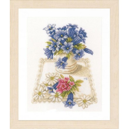 Набор для вышивания Lanarte Blue flowers Синие цветы PN-0169670 - Вишивка хрестиком і бісером - Овечка Рукодільниця