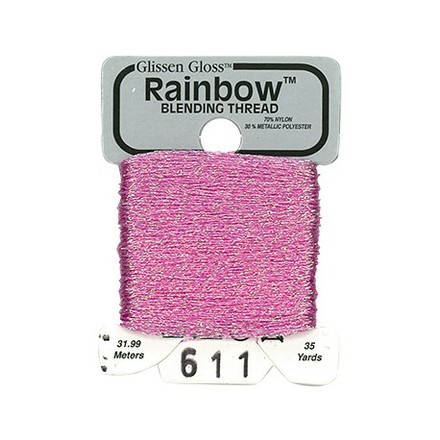 Rainbow Blending Thread 611 Iridescent Pink Металлизированное мулине Glissen Gloss RBT611 - Вишивка хрестиком і бісером - Овечка Рукодільниця