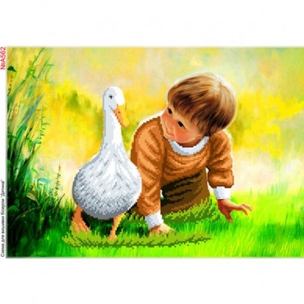 Дитина с гуской Схема для вишивки бісером Biser-Art A562ба - Вышивка крестиком и бисером - Овца Рукодельница