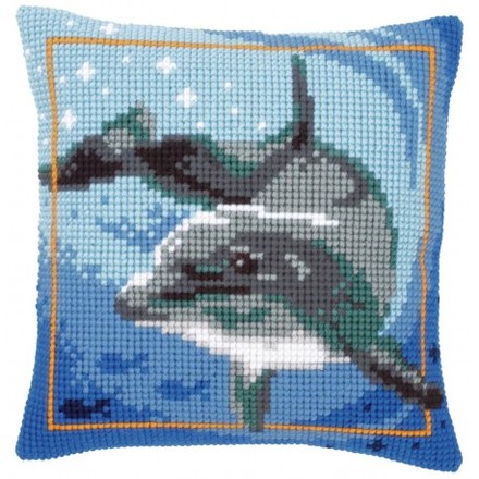 Дельфін Набір для вишивання хрестиком (подушка) Vervaco PN-0021528 - Вишивка хрестиком і бісером - Овечка Рукодільниця