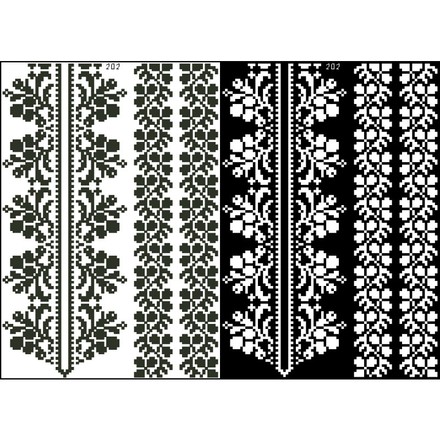 Канва с нанесенным рисунком для вышивки бисером и нитками на водорастворимом клеевом флизелине ФЛ202гн2030