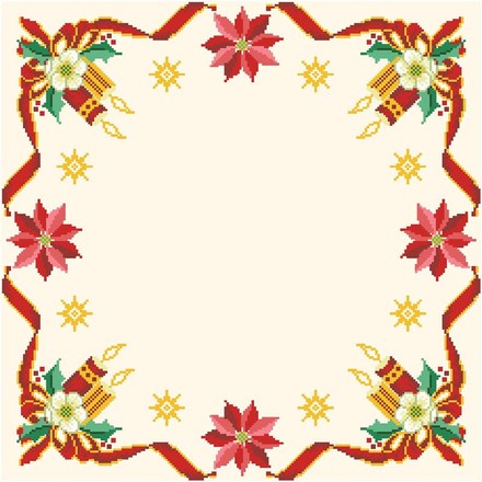 Набор для вышивания нитками Барвиста Вышиванка Новогодняя скатерть Новогодний цветок 80х80 ТР149аМ5252i - Вышивка крестиком и бисером - Овца Рукодельница