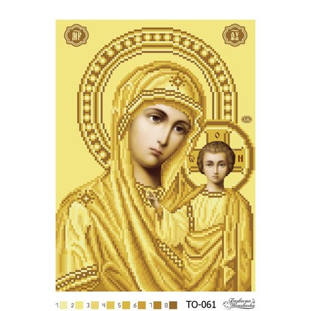 Схема картины Казанская Икона Божией Матери для вышивки бисером на ткани ТО061ан2332 - Вышивка крестиком и бисером - Овца Рукодельница