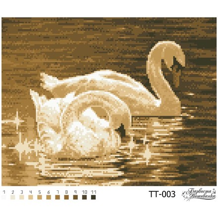 Схема картины Лебеди для вышивки бисером на ткани ТТ003ан3326 - Вышивка крестиком и бисером - Овца Рукодельница