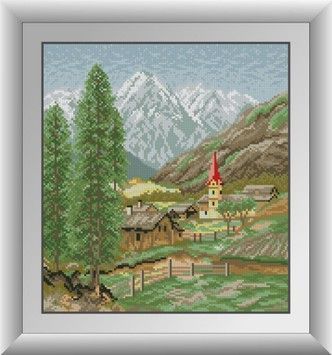 Набір для малювання каменями алмазний живопис Dream Art Село в горах (квадратні, повне) 30927D - Вишивка хрестиком і бісером - Овечка Рукодільниця