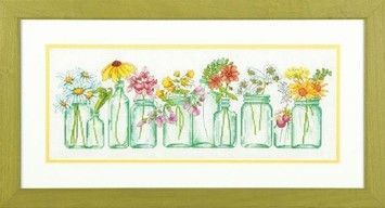 Набор для вышивания Dimensions 70-35310 Mason Jar Lineup - Вышивка крестиком и бисером - Овца Рукодельница