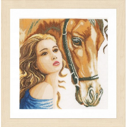 Набор для вышивания Lanarte PN-0158324 Women and horse - Вишивка хрестиком і бісером - Овечка Рукодільниця