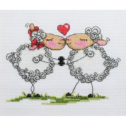 Закохані овечки Набір для вишивання хрестиком Леді ЛД1268 - Вишивка хрестиком і бісером - Овечка Рукодільниця