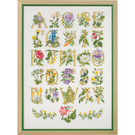 Набір для вишивання "Квітковий Алфавіт (Flowers ABC)" PERMIN - Вишивка хрестиком і бісером - Овечка Рукодільниця