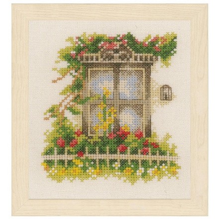 Набор для вышивания Lanarte PN-0162523 Окно с цветами - Вишивка хрестиком і бісером - Овечка Рукодільниця