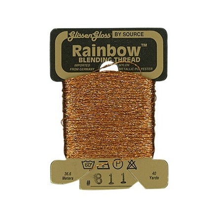 Rainbow Blending Thread 811 Pumpkin Металлизированное мулине Glissen Gloss RBT811 - Вишивка хрестиком і бісером - Овечка Рукодільниця