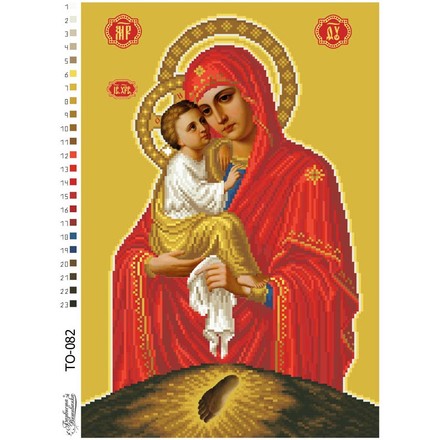 Схема картины Почаевская икона Божией Матери для вышивки бисером на ткани ТО082ан3043 - Вышивка крестиком и бисером - Овца Рукодельница
