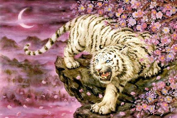 Бенгальский тигр. Ткань с рисунком для вышивания бисером. Марічка (РКП-147) - Вышивка крестиком и бисером - Овца Рукодельница