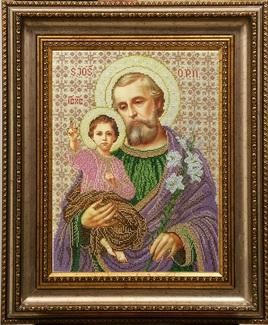 Святой Иосиф с Иисусом. Рисунок на ткани для вышивки бисером. БС Солес (СЙІ) - Вышивка крестиком и бисером - Овца Рукодельница