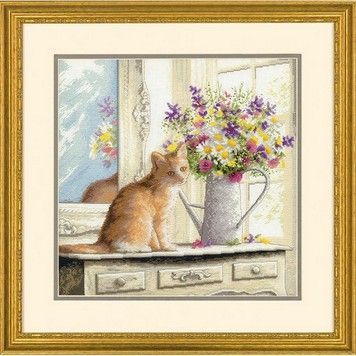 Набір для вишивання Dimensions 70-35359 Kitten in the Window - Вишивка хрестиком і бісером - Овечка Рукодільниця
