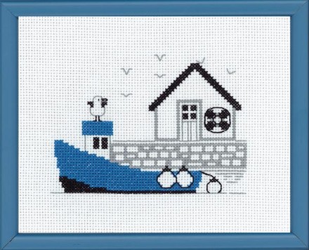 Голубая лодка. Набор для вышивания. Permin (13-7125) - Вышивка крестиком и бисером - Овца Рукодельница