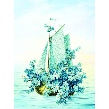 Цветочный корабль Принт для художественной вышивки Alisena AL1070а - Вишивка хрестиком і бісером - Овечка Рукодільниця