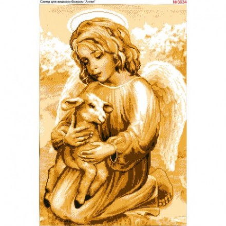 Ангел у золотих тонах Схема для вишивки бісером Biser-Art 3034ба - Вышивка крестиком и бисером - Овца Рукодельница