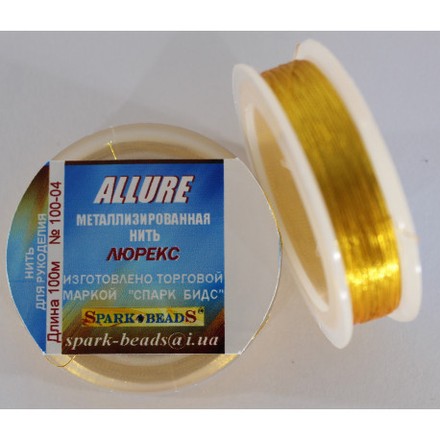 Металлизированная нить круглая Люрекс Аллюр 100-04 золото оранжевое 100 м - Вышивка крестиком и бисером - Овца Рукодельница