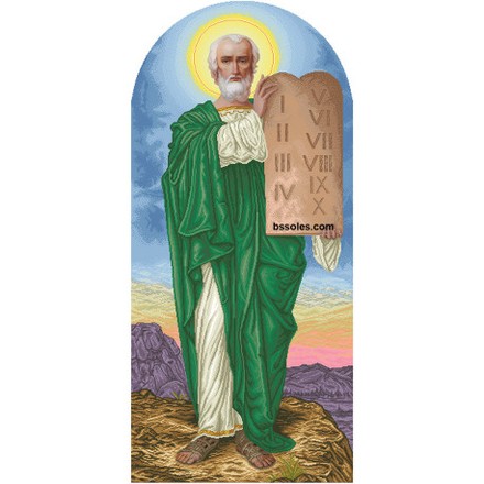 Пророк Моісей (ростовий) Канва з нанесеним малюнком для вишивання бісером Солес СПМ-ІЗ -СХ - Вышивка крестиком и бисером - Овца Рукодельница